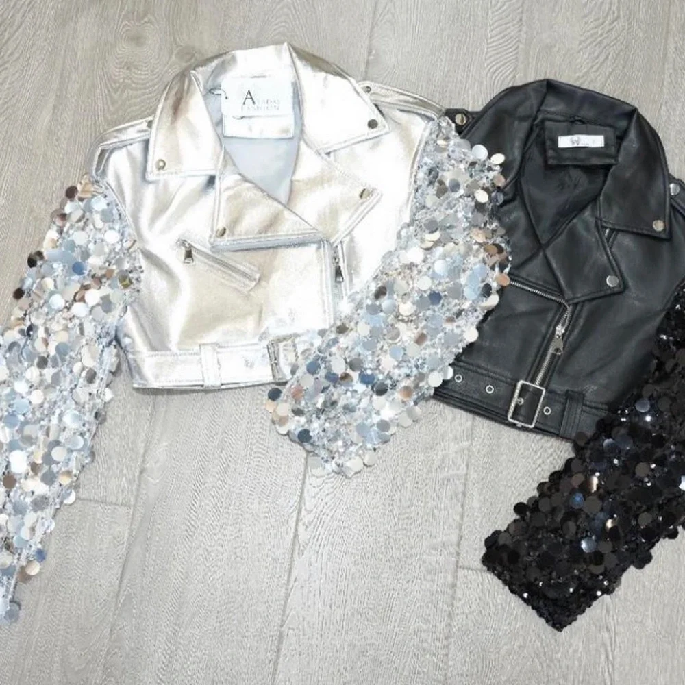 Silver Sequin Embellished Jacket size medium - Picture 1 of 1